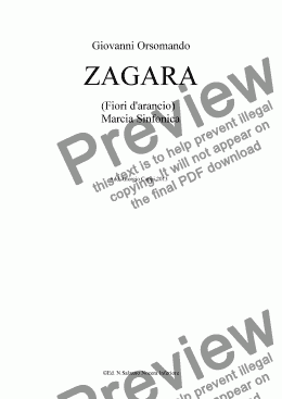 page one of ZAGARA  Marcia Sinfonica
