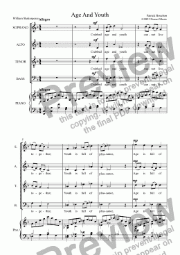 page one of Crabbed Age And Youth (Shakespeare) for S.A.T.B. Choir and Piano