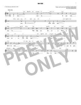 page one of Maybe (Lead Sheet / Fake Book)