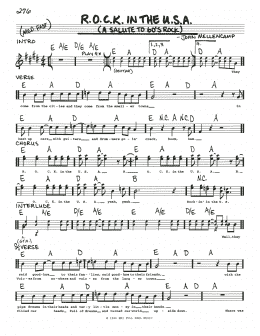 page one of R.O.C.K. In The U.S.A. (A Salute To 60's Rock) (Real Book – Melody, Lyrics & Chords)