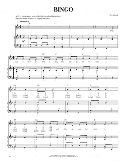 page one of Bingo (Piano & Vocal)