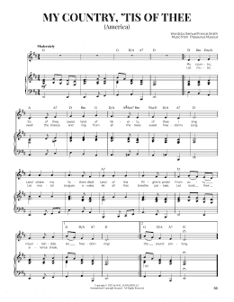 page one of My Country, 'Tis Of Thee (America) (Piano & Vocal)