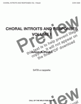 page one of Choral Introits and Responses Volume I