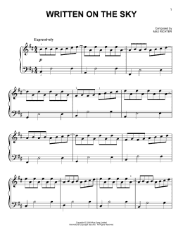 page one of Written On The Sky (Easy Piano)