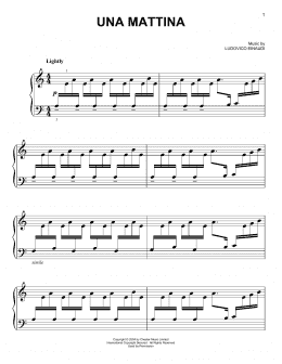 page one of Una Mattina (Easy Piano)
