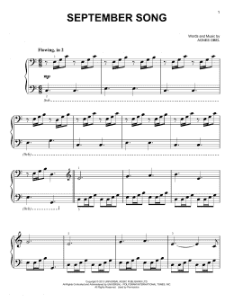 page one of September Song (Easy Piano)