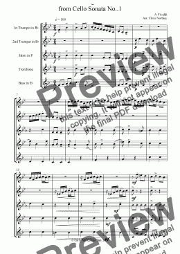 page one of Allegro from Cello Sonata No.1