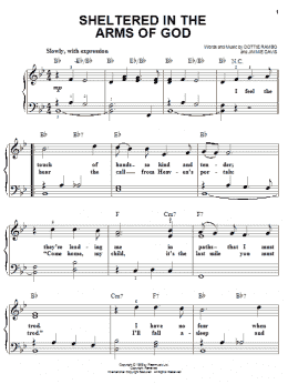 page one of Sheltered In The Arms Of God (Easy Piano)
