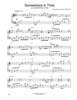 page one of Somewhere In Time (Piano Solo)