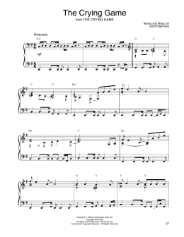 page one of The Crying Game (Piano Solo)
