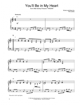page one of You'll Be In My Heart (from Tarzan) (Piano Solo)
