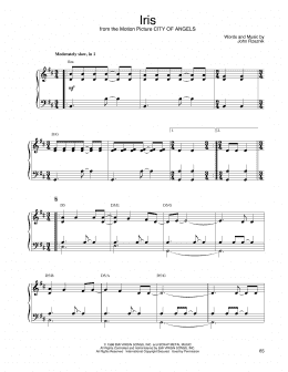 page one of Iris (Piano Solo)