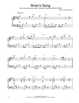page one of Brian's Song (Piano Solo)