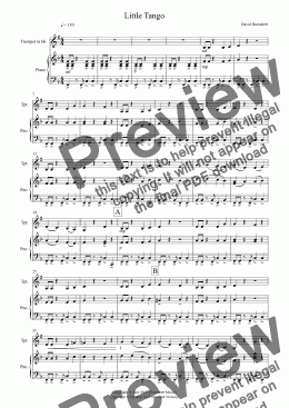 page one of Little Tango for Easy Trumpet and Piano