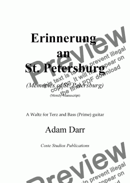 page one of Erinnerung an St. Petersburg