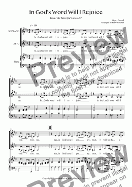 page one of In God's Word Will I Rejoice (SA or 2-part choir)