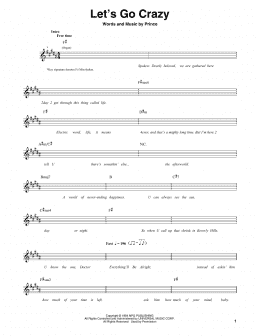 page one of Let's Go Crazy (Guitar Tab (Single Guitar))