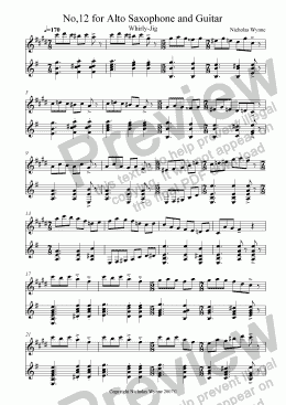 page one of No,12 for Alto Saxophone and Guitar