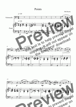 page one of Points - Cello and Piano