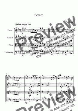 page one of Scram - String Quartet