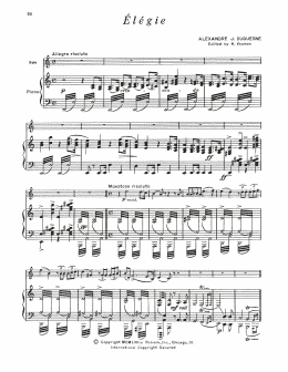 page one of Elegie (Baritone B.C. and Piano)