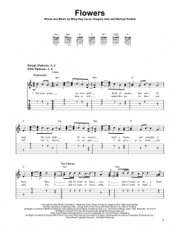 page one of Flowers (Easy Guitar Tab)