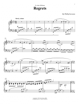 page one of Regrets (Piano Solo)