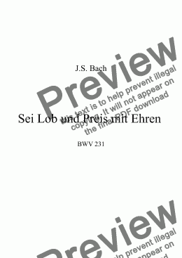 page one of Sei Lob und Preis mit Ehren  BWV 231
