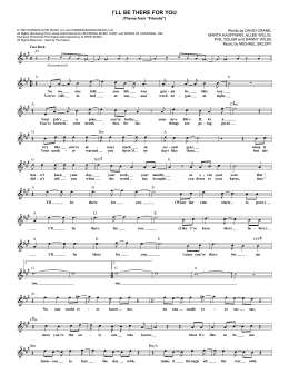 page one of I'll Be There For You (Theme from Friends) (Lead Sheet / Fake Book)