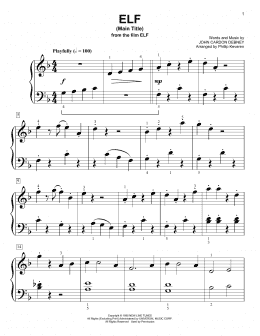 page one of Elf (Main Title) (Big Note Piano)