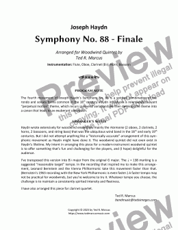 page one of Symphony No. 88 Finale (4th Movement) for Woodwind Quintet