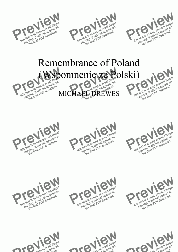 page one of Remembrances of Poland
