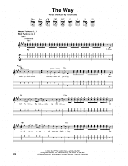 page one of The Way (Easy Guitar Tab)