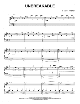 page one of Unbreakable (Piano Solo)