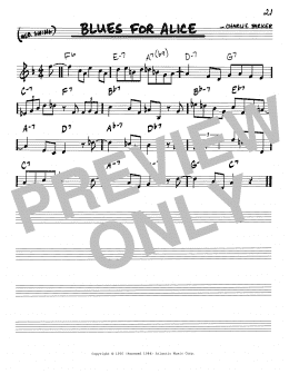 page one of Blues For Alice (Real Book – Melody & Chords)