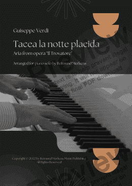 page one of Tacea la notte placida - Advanced piano transcription