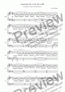 page one of Impromptu No. 3, Op. 90, D. 889 (G-major version)