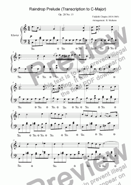 page one of Chopin - Raindrop prelude (C-Major Version)