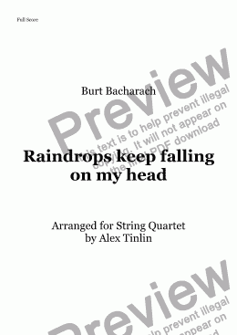 page one of Raindrops Keep Fallin' On My Head