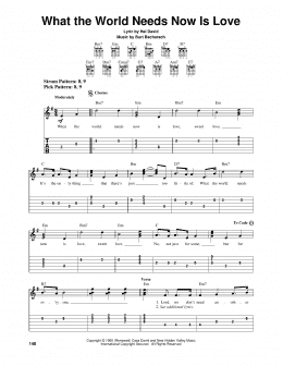 page one of What The World Needs Now Is Love (Easy Guitar Tab)