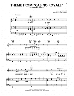 page one of Theme From "Casino Royale" (Piano, Vocal & Guitar Chords (Right-Hand Melody))