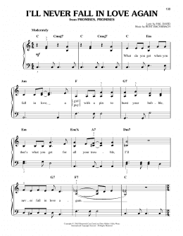 page one of I'll Never Fall In Love Again (Easy Piano)