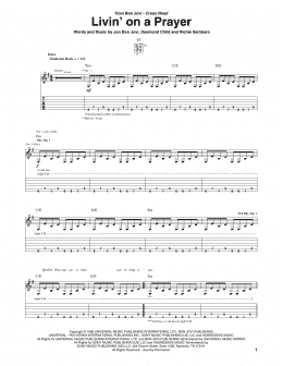 page one of Livin' On A Prayer (Guitar Tab)