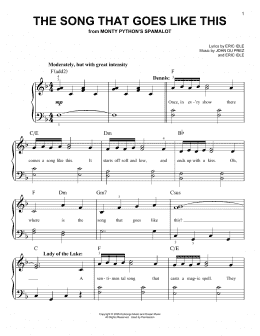 page one of The Song That Goes Like This (from Monty Python's Spamalot) (Very Easy Piano)