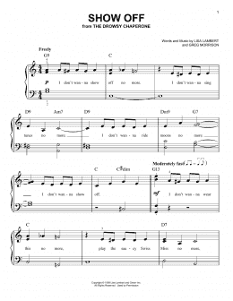 page one of Show Off (from The Drowsy Chaperone) (Very Easy Piano)