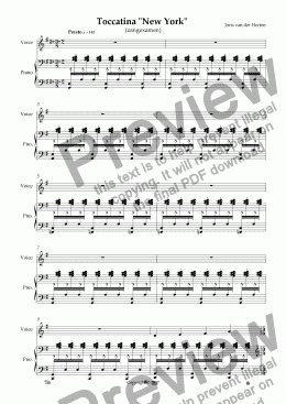 page one of Toccatina (juvenilia, voice + piano)