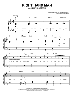 page one of Right Hand Man (from Something Rotten!) (Very Easy Piano)