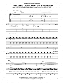 page one of The Lamb Lies Down On Broadway (Guitar Tab)
