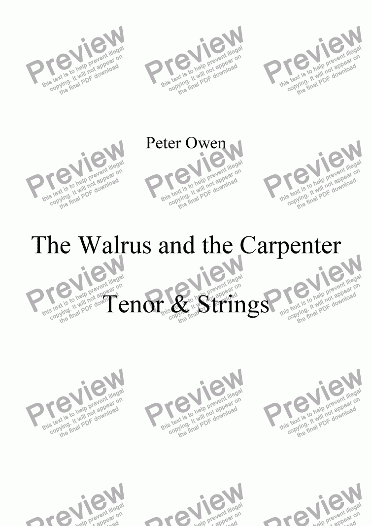 page one of The Walrus and the Carpenter