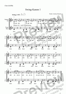 page one of Swing-Kanon 1 und 2 (Chor/SATB)